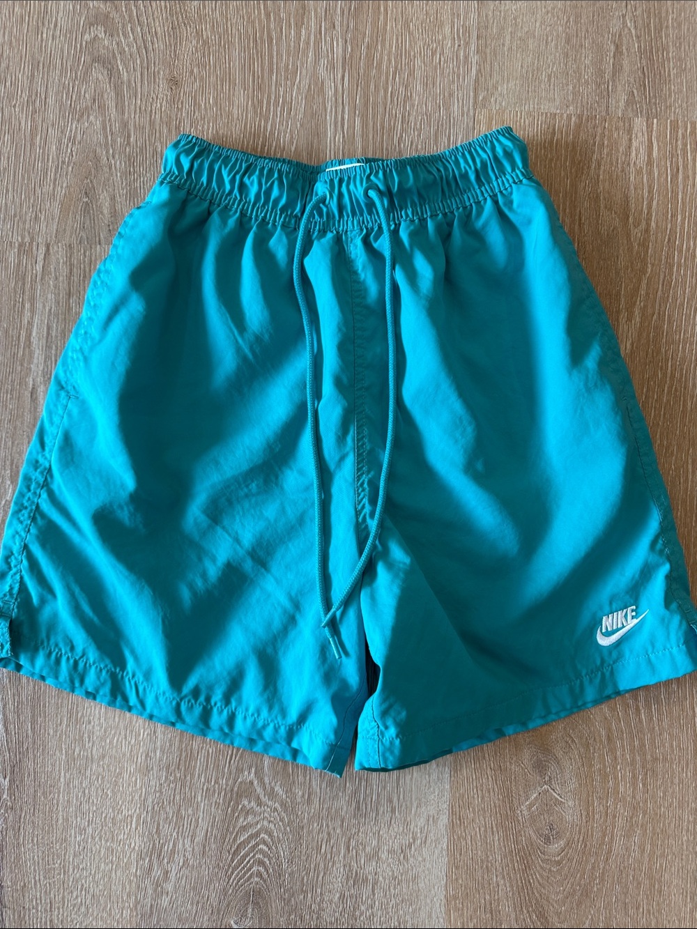 Nike Men's Teal Athletic Shorts with White Logo